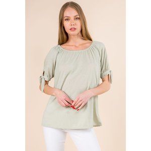 Sage Shoulder Tie Top